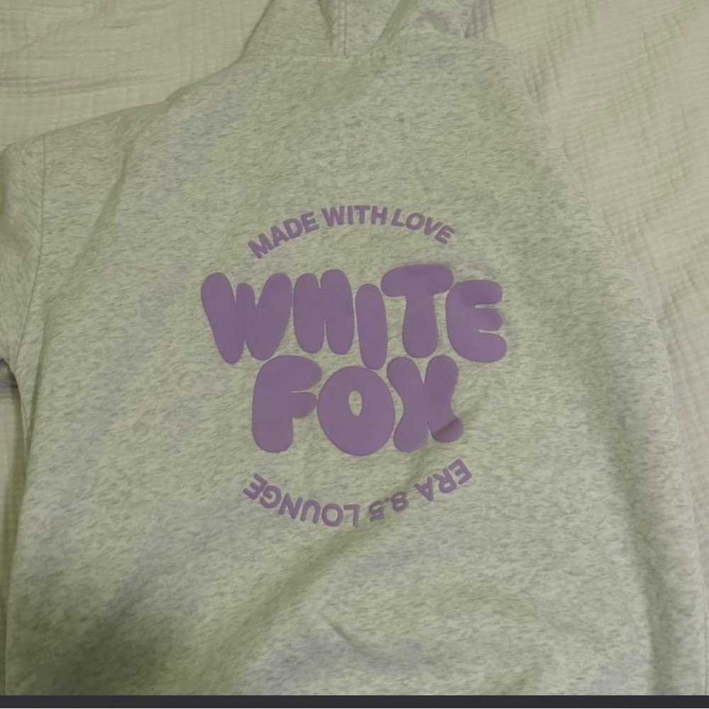 White Fox Lavender Logo Hoodie and sweatpants